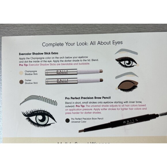 MALLY Gorgois SET OF 5 Mascara Dark Circle Corrector Brow Pencil & 2 Eyeshadows - Picture 9 of 11